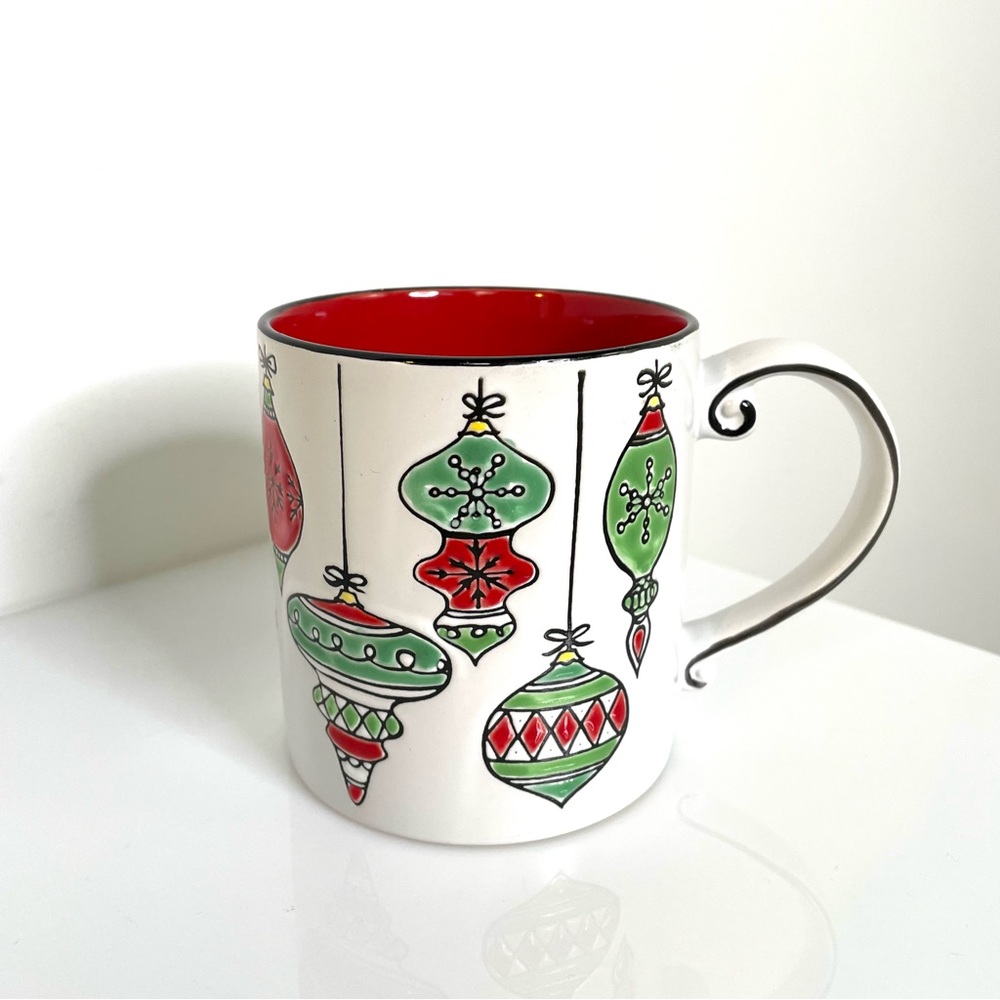 Holiday | Collectible! Festive Embossed Ornaments Large Ceramic Mug | Spectrum